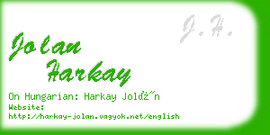 jolan harkay business card